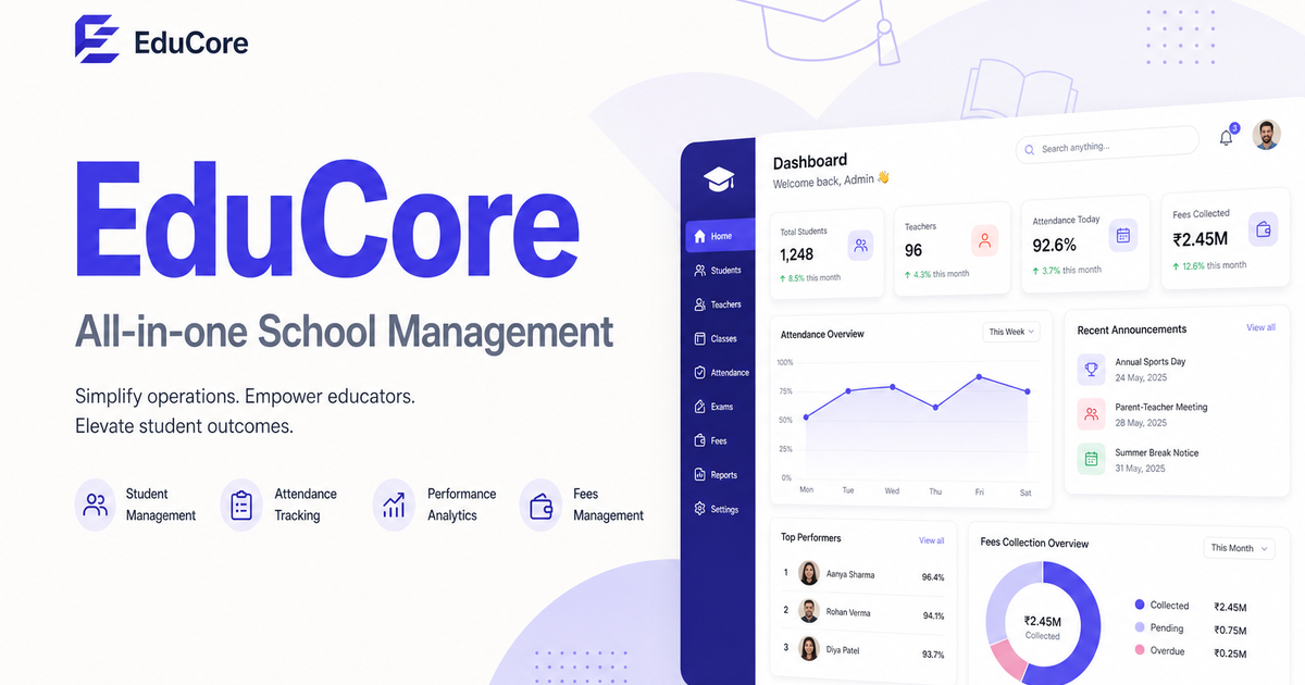 Educore EduCore — Modern School Management Platform